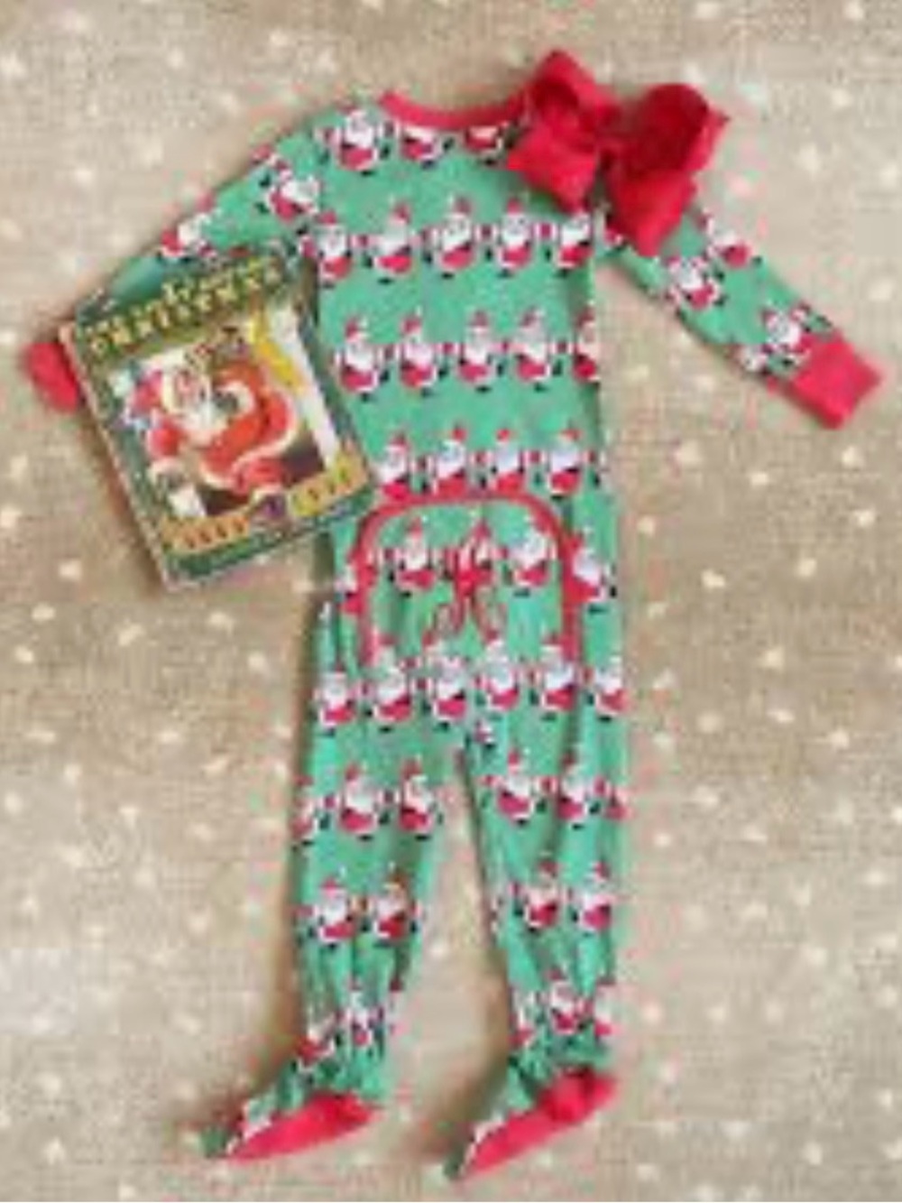 NWT size 12-18 months TBBC Knoxes night night footed Christmas baby pajamas.